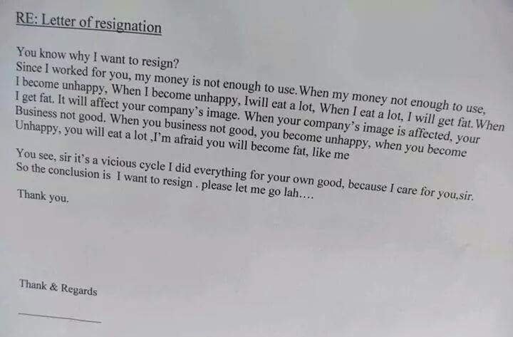 well written resignation letters